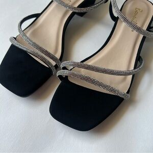 Black and Silver Strappy Sandals
